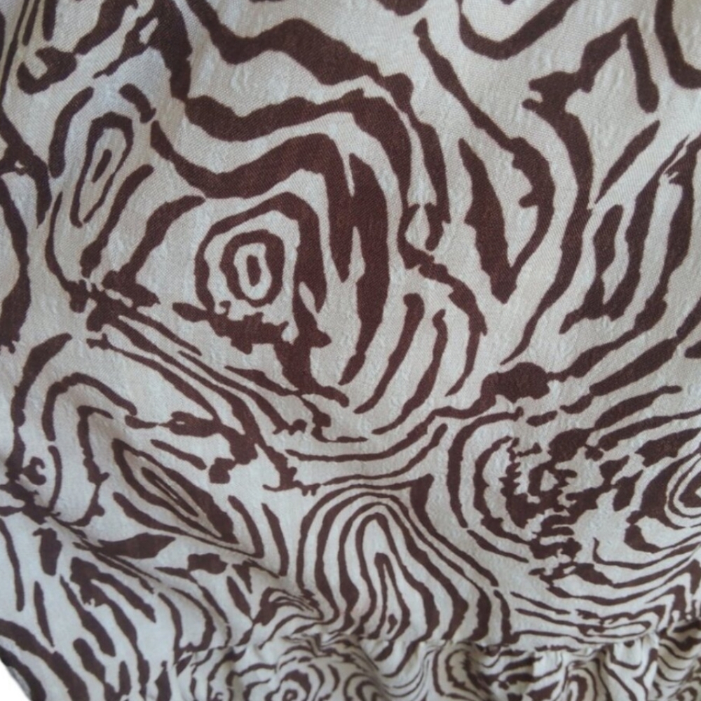 Anthropologie Moon River Smocked Puff Sleeve Midi Dress in Chocolate Swirl Print - Picture 5 of 11